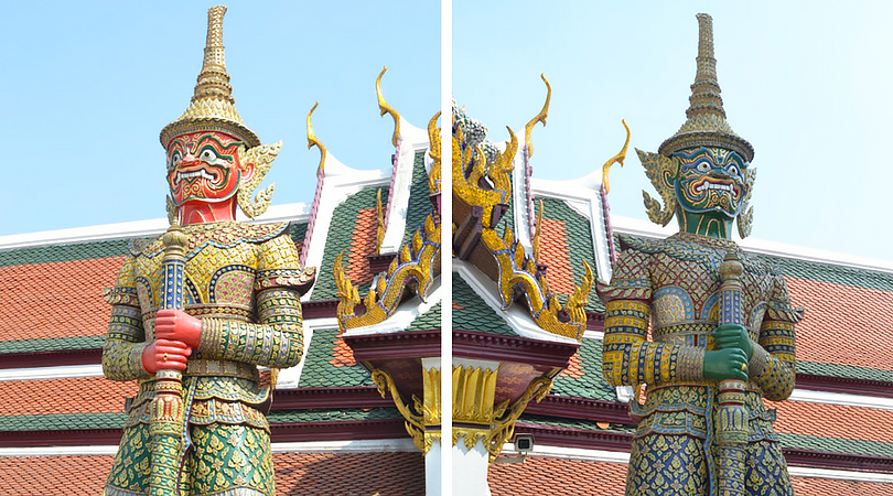 thailand bangkok wat po detailed men